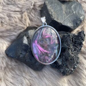 Collar Ovalo Pink Galaxy