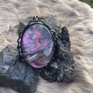 Collar Ovalo Pink Galaxy