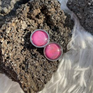 Aretes Botón Pink Galaxy