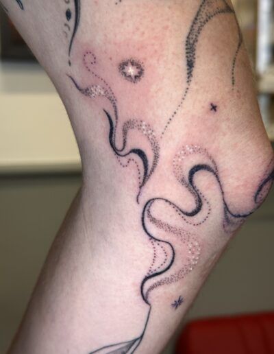 handpoke tattoo made in wellington abstract