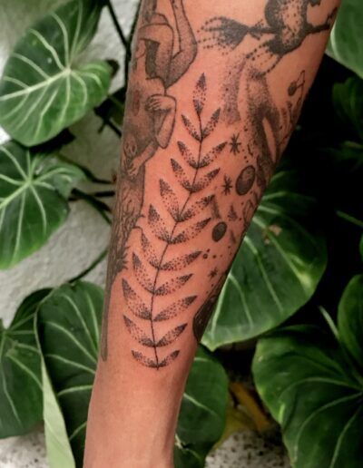fern handpoke tattoo in wellington